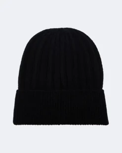 Beanie aus Schurwolle Schwarz