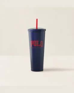 Becher Polo Icon mit Strohhalm Blue