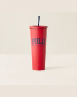Becher Polo Icon mit Strohhalm Red