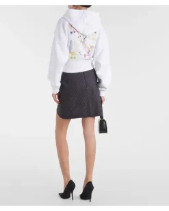 Bedruckter Cropped-Hoodie Multicolor