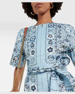 Bedruckter Jumpsuit aus Baumwolle Blau