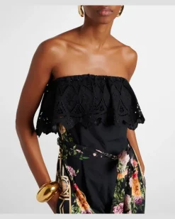 Bedruckter Jumpsuit aus Baumwolle Schwarz