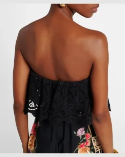 Bedruckter Jumpsuit aus Baumwolle Schwarz