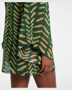Bedruckter Kaftan aus Baumwolle GrüN
