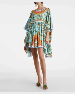 Bedruckter Kaftan aus Baumwolle Multicolor