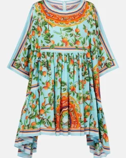 Bedruckter Kaftan aus Baumwolle Multicolor