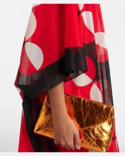Bedruckter Kaftan aus Baumwolle Rot