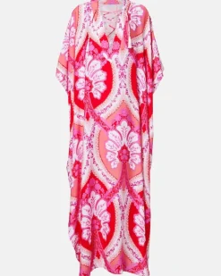 Bedruckter Kaftan Carlotta aus Satin Multicolor