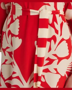 Bedruckter Kaftan Holi aus Seide Orange