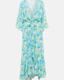 Bedruckter Kaftan Melissa Blau