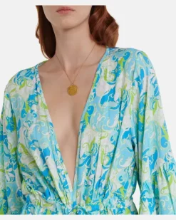 Bedruckter Kaftan Melissa Blau