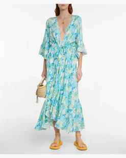 Bedruckter Kaftan Melissa Blau