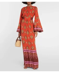 Bedruckter Kaftan Orange