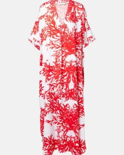 Bedruckter Kaftan Vanessa Rot