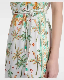 Bedruckter One-Shoulder-Kaftan Isabelle GrüN