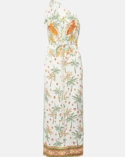 Bedruckter One-Shoulder-Kaftan Isabelle GrüN