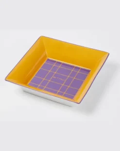 Bedrucktes Dekotablett aus Porzellan Gelb