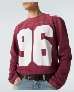 Bedrucktes Longsleeve aus Baumwolle Rot