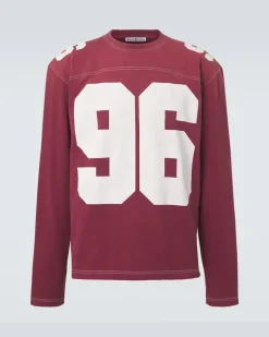 Bedrucktes Longsleeve aus Baumwolle Rot