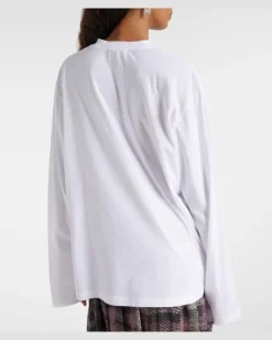 Bedrucktes Longsleeve aus Baumwoll-Jersey Weiß
