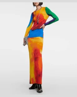 Bedrucktes Longsleeve aus Jersey Multicolor