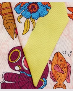 Bedrucktes Tuch aus Seiden-Twill Multicolor