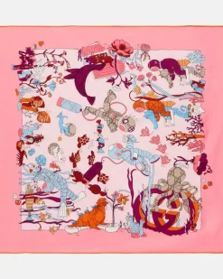 Bedrucktes Tuch aus Seiden-Twill Multicolor