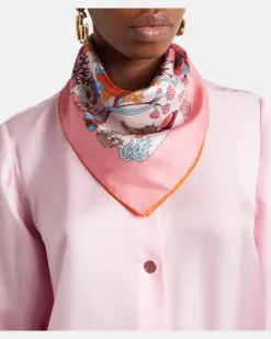 Bedrucktes Tuch aus Seiden-Twill Multicolor