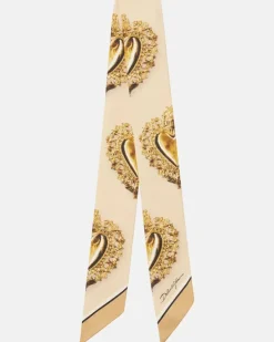 Bedrucktes Tuch aus Seiden-Twill Beige