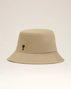 Beigefarbener Ami De Coeur Fischerhut aus Baumwolle Beige Unisex Taupegrau