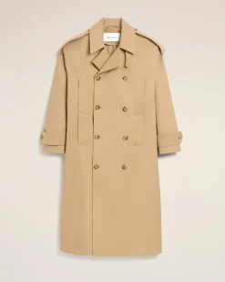 Beiger Trenchcoat aus Baumwolle Unisex