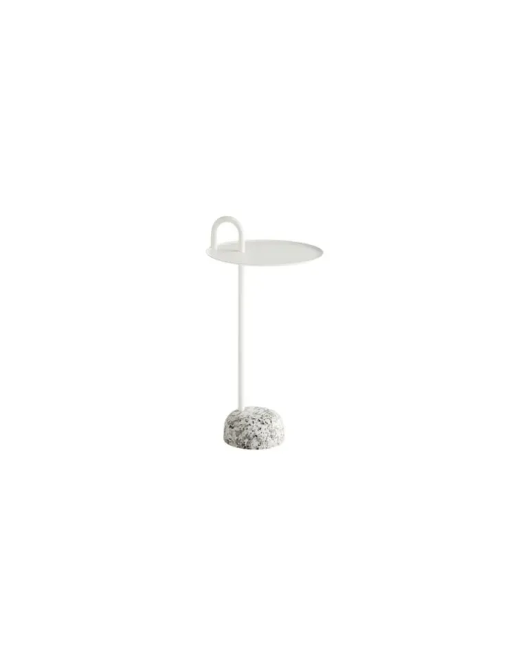 Beistelltisch Bowler - Beige - Epoxid-lackierter Stahl - Designer Shane Schneck