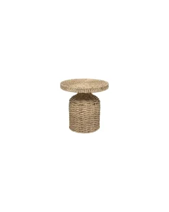 Beistelltisch Rotin - Holz natur - Wasserhyazinthe