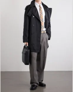Belted Shell Trench Coat Black