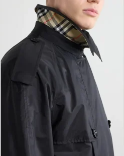 Belted Shell Trench Coat Black