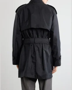 Belted Shell Trench Coat Black