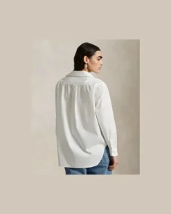 Übergroßes Baumwollhemd White
