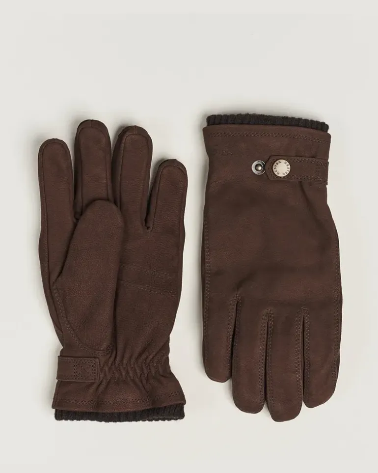Bergvik Fleece Liner Buckle Nubuck Glove Espresso Braun