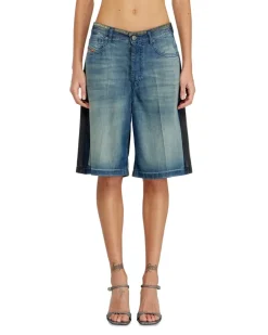 Bermuda-Jeansshorts in Kontrastwaschungen - Kurze Hosen - Damen - Blau