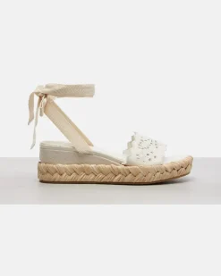 Bestickte Espadrille-Wedges Arlee 60 Weiß