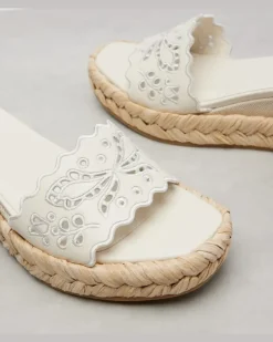 Bestickte Espadrille-Wedges Arlee 60 Weiß