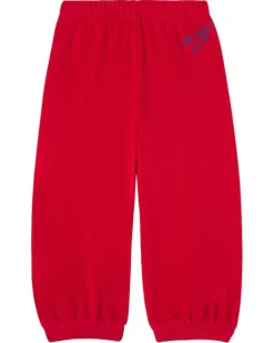 Bestickte Jogginghose aus Samt Rot