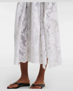 Bestickter Kaftan aus Baumwolle Weiß