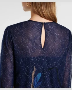 Bestickter Kaftan Blau