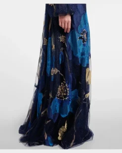 Bestickter Kaftan Blau