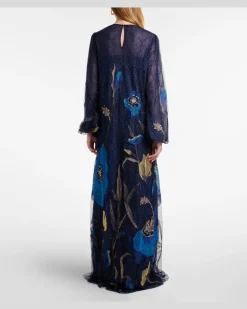 Bestickter Kaftan Blau