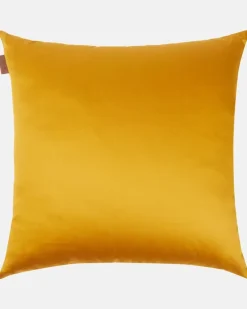 Besticktes Kissen Kentia aus Baumwolle Gelb