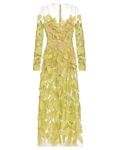 Besticktes Tüllkleid - Grün