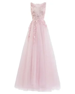 Besticktes Tüllkleid - Rosa