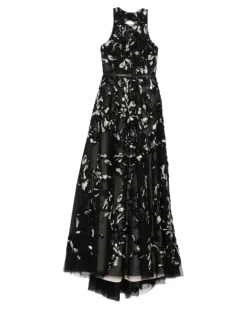Besticktes Tüllkleid - Schwarz